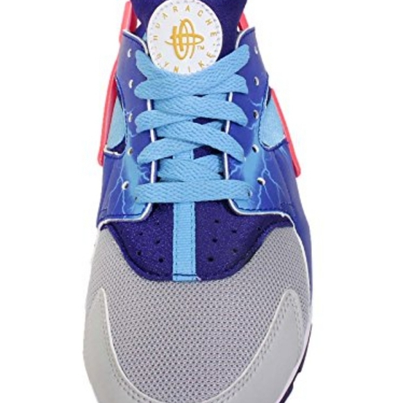 Nike Kid's Huarache Run Print GS, LIGHTING-WOLF GREY/UNIVERSITY GOLD-DEEP ROYAL - Picture 4 of 7